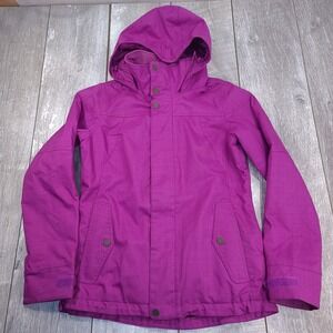 Burton Womens Jet Set Winter Ski Jacket Size Medium Purple Full Zip Hooded
